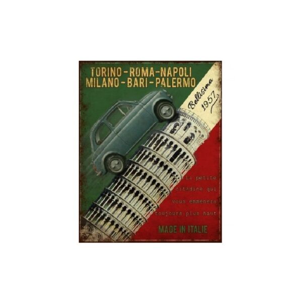 Plaque métal 22x28cm plate : FIAT Bellisima 1957