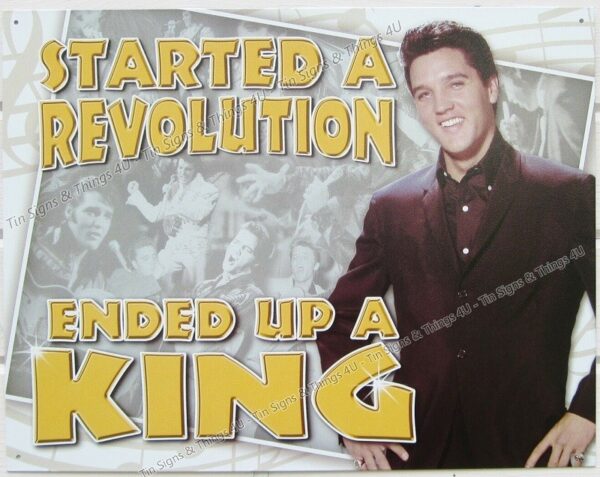 Plaque métal publicitaire 30x40cm plate : Elvis Presley Started a revolution – Image 2