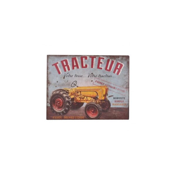 Plaque métal 22x28cm plate : TRACTEUR