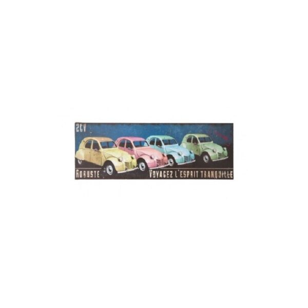 Plaque métal 45x16cm plate : 2 CV - Voyager l'esprit tranquille