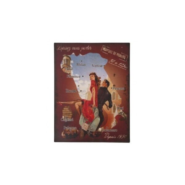 Plaque métal 25x33cm plate : Carte d'Italie