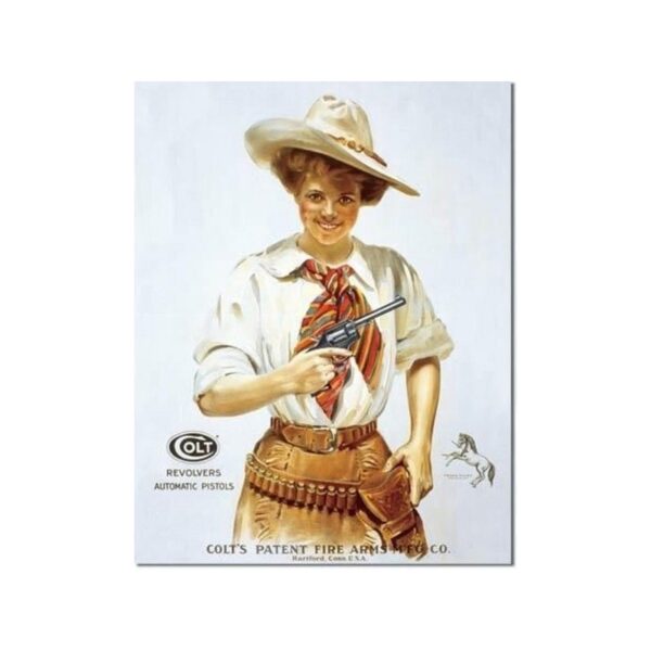 Plaque métal publicitaire 30x40cm plate : COLT Revolvers Automatic Pistols