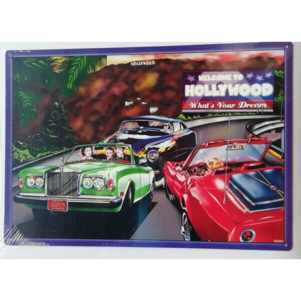 Plaque métal publicitaire 42x30cm plate : WELCOME TO HOLLYWOOD