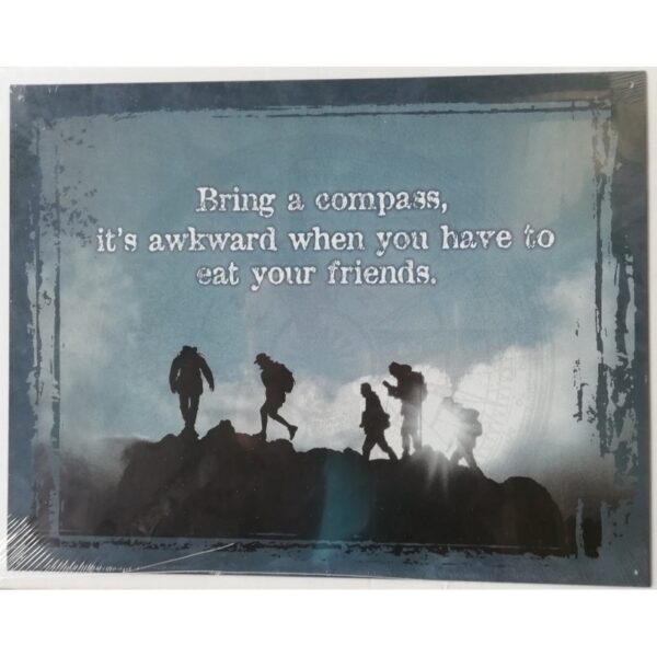 Plaque métal publicitaire 40x32cm plate : BRING A COMPASS