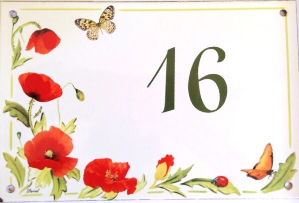 Plaque emaillée 15 x 22.5 cm : Coquelicots N° 16 - Petit défaut – Image 2