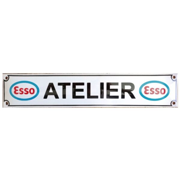 Plaque émaillée : ESSO ATELIER