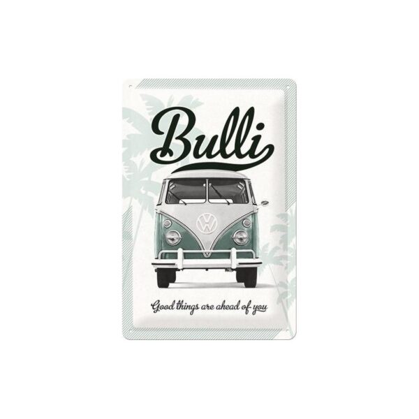 plaque métal publicitaire 20x30cm bombée en relief : VW Combi Bulli