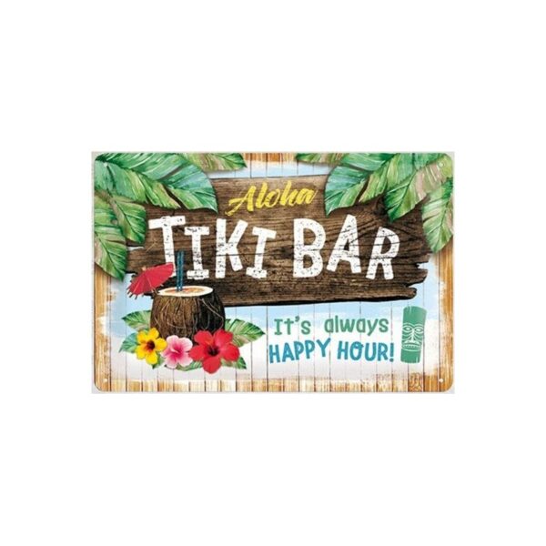 plaque métal publicitaire 20x30cm bombée en relief : TIKI BAR