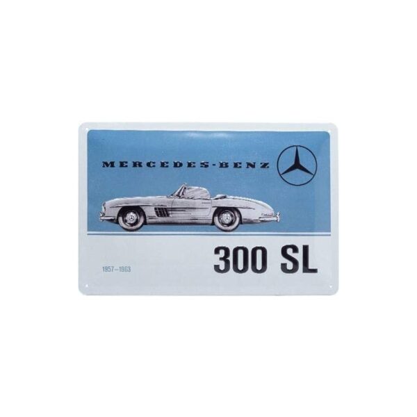plaque métal publicitaire 20x30cm bombée en relief : MERCEDES 300 SL