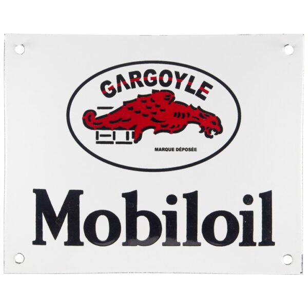 Plaque émaillée de 16x20cm bombée : MOBILOIL – Image 2