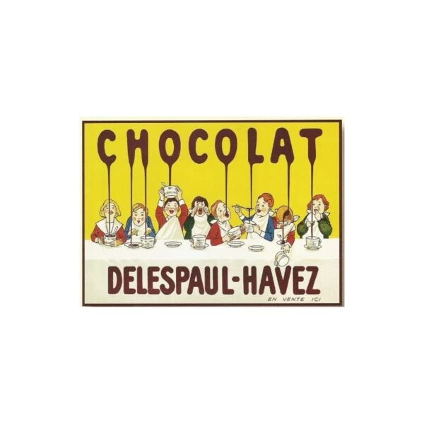 plaque métal publicitaire 20x30cm bombée en relief : CHOCOLAT DELESPAUL-HAVEZ