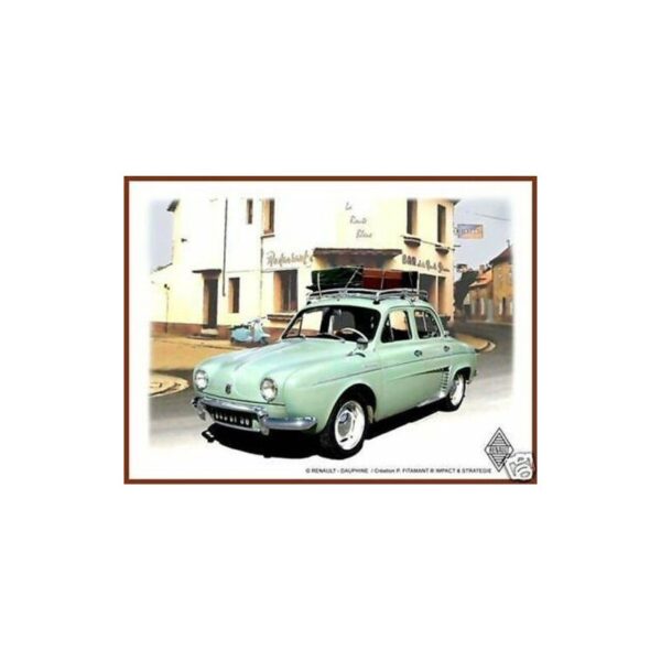 plaque métal publicitaire 20x30cm bombée en relief : RENAULT DAUPHINE