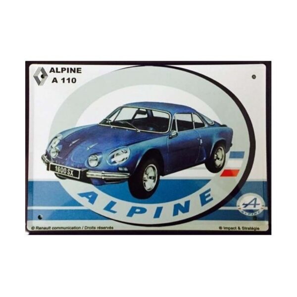 plaque métal publicitaire 20x30cm bombée en relief : ALPINE A110