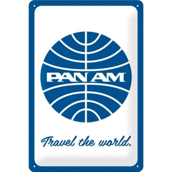 plaque métal publicitaire 20x30cm bombée en relief : PAN AM – Image 2