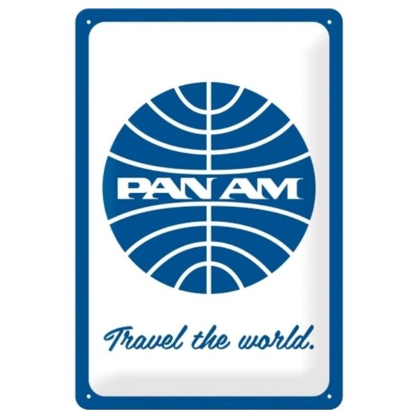 plaque métal publicitaire 20x30cm bombée en relief : PAN AM
