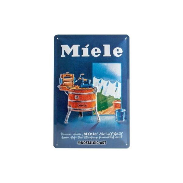 plaque métal publicitaire 20x30cm bombée en relief : MIELE