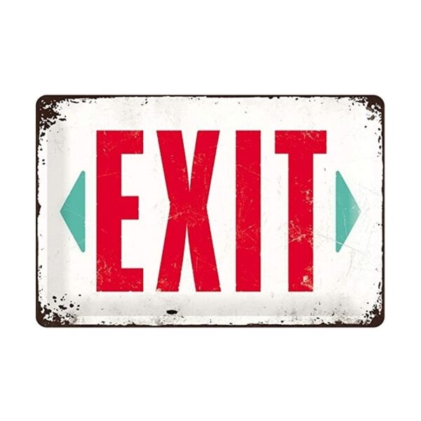 plaque métal publicitaire 20x30cm bombée en relief : EXIT