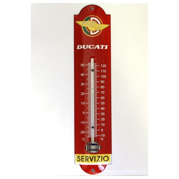 Thermomètre émaillé bombé hauteur 30cm : DUCATI.