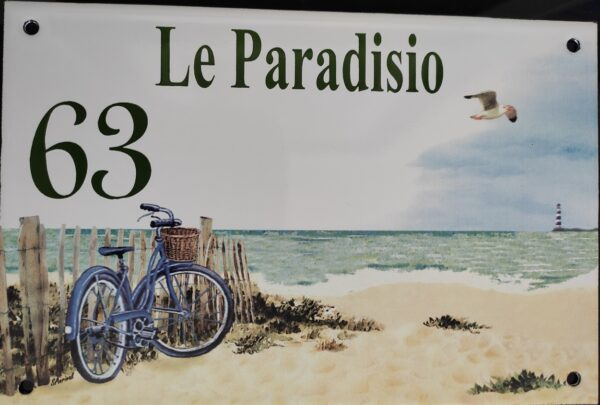 Numéro de rue émaillé 15 x 22 cm Le Paradisio N° 63 – Image 2
