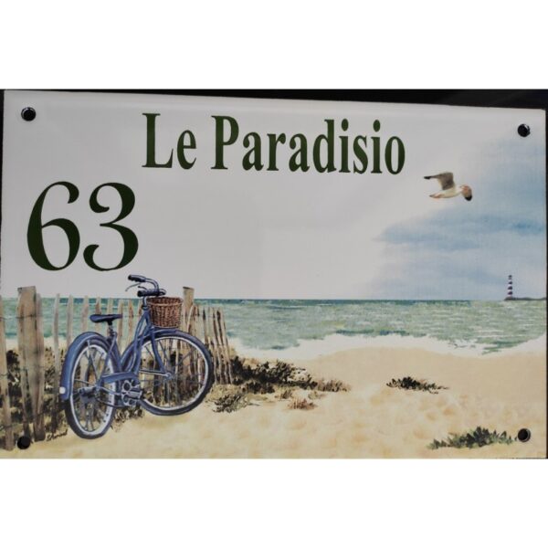 Numéro de rue émaillé 15 x 22 cm Le Paradisio N° 63