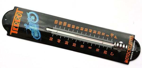 Thermomètre émaillé bombé hauteur 42cm : TERROT AGENCE – Image 2