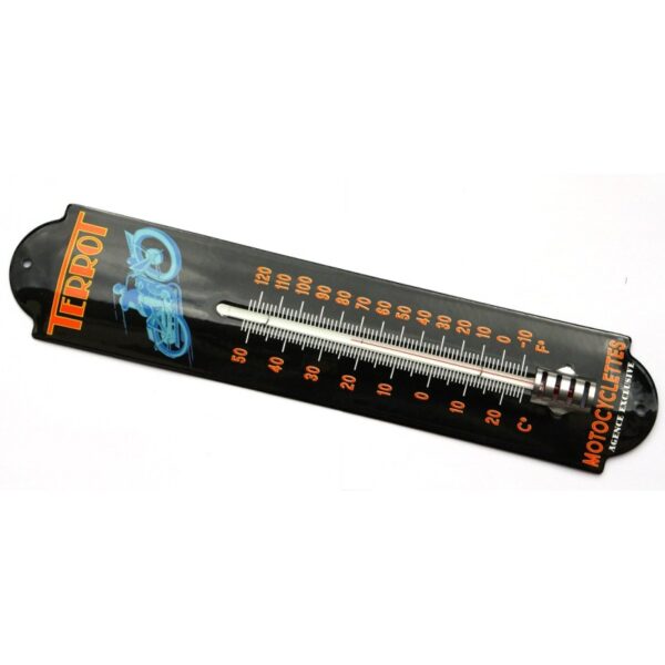 Thermomètre émaillé bombé hauteur 42cm : TERROT AGENCE