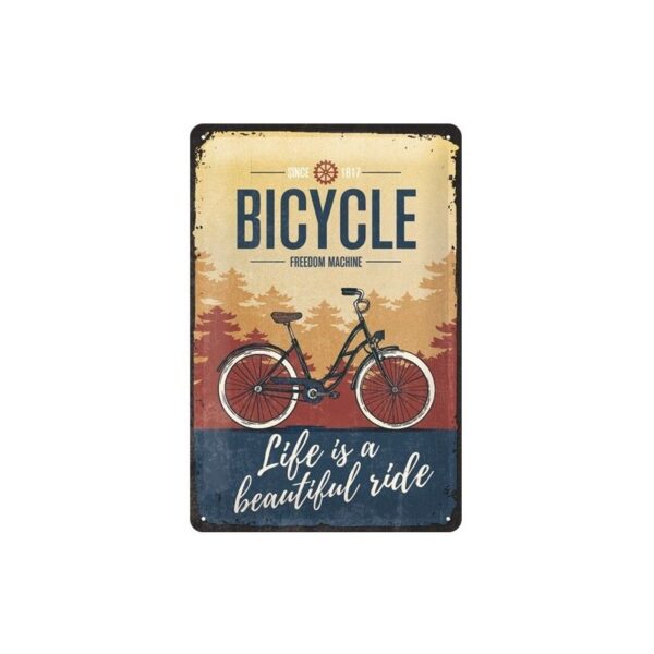 plaque métal publicitaire 20x30cm bombée en relief : BICYCLE FREEDOM MACHINE