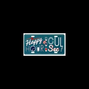Carte métal relief 18 x 9 cm : HAPPY HOUR CUL Sec