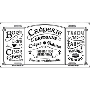 plaque métal décorative relief 30 x 15 cm : CREPERIE BRETONNE