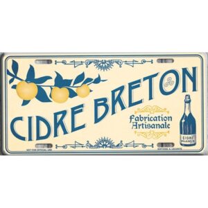 plaque métal décorative relief 30 x 15 cm : CIDRE BRETON