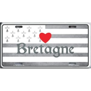 plaque métal décorative relief 30 x 15 cm : DRAPEAU BRETON