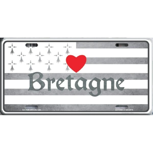 plaque métal décorative relief 30 x 15 cm : DRAPEAU BRETON