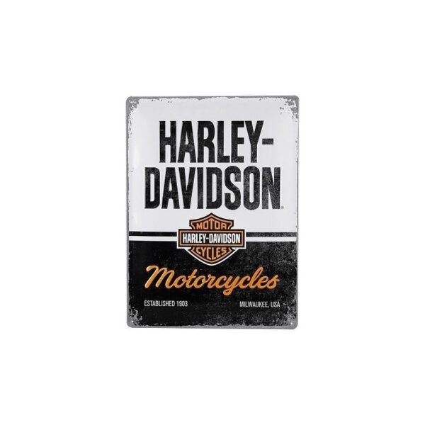 plaque métal publicitaire 30x40cm bombée en relief : HARLEY DAVIDSON MOTORCYCLES