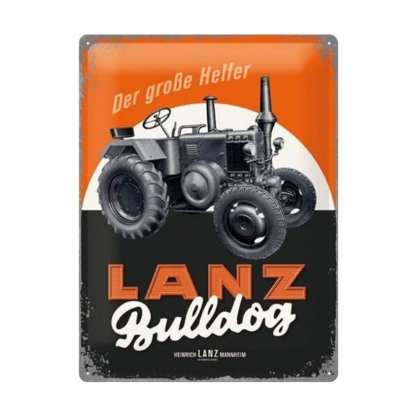 plaque métal publicitaire 30x40cm bombée en relief : LANZ BULLDOG Der grosse Helfer
