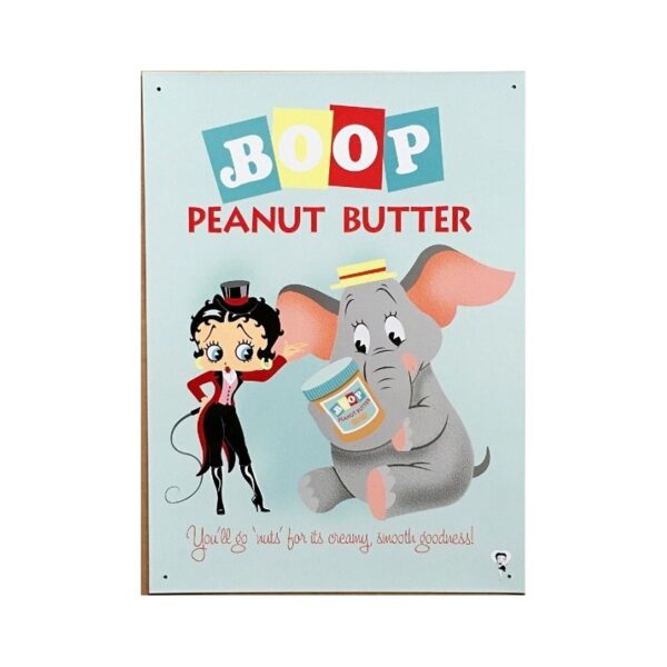 Plaque métal publicitaire 41 x 30 cm plate : BOOP PEANUT BUTTER