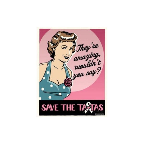 Plaque métal décorative 40 x 32 cm plate : SAVE THE TA-TAS