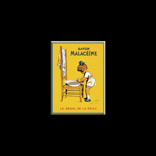 Plaque métal publicitaire 15x20 cm plate : Savon Malacéïne