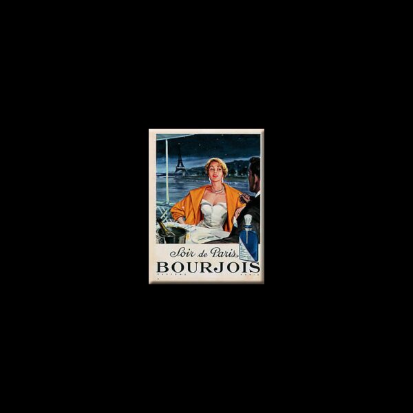 Plaque métal publicitaire 15x20cm plate : Bourjois, Soir de Paris.
