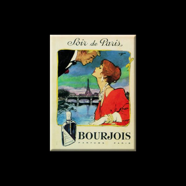 Plaque métal publicitaire 15x20cm plate : Bourjois, Soir de Paris
