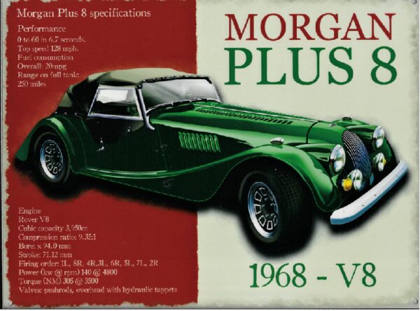Plaque métal publicitaire 20x30cm plane : MORGAN PLUS 8 – Image 2