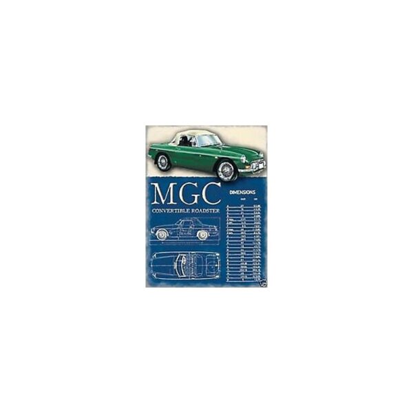 Plaque métal publicitaire 20x30 cm plane : MGC Convertible Roadster