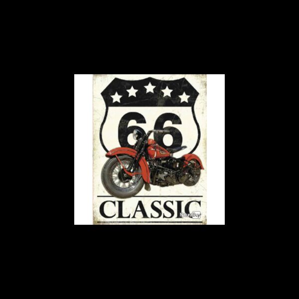 Plaque métal publicitaire 30x40 cm plane : Route 66 classic