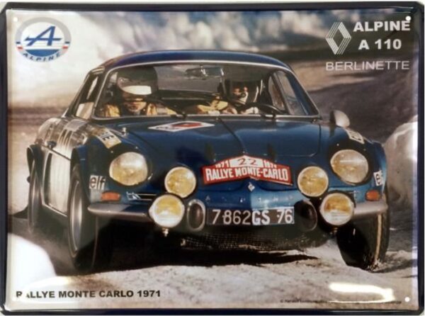 Plaque métal publicitaire 30x40 cm bombée : ALPINE A 110 – Image 2
