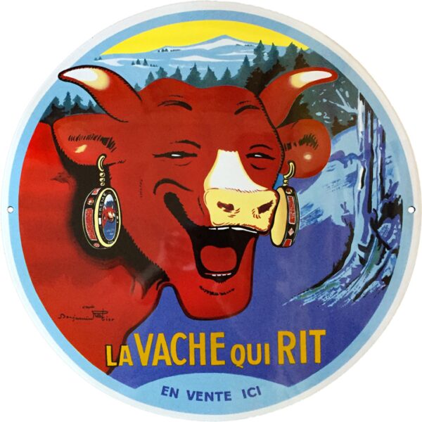 Plaque émaillée ronde diamètre 40 cm : La Vache Qui Rit – Image 2
