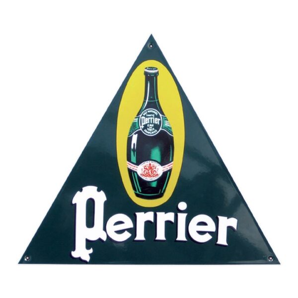 Plaque émaillée triangle : PERRIER – Image 2