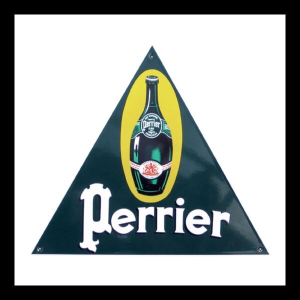 Plaque émaillée triangle : PERRIER