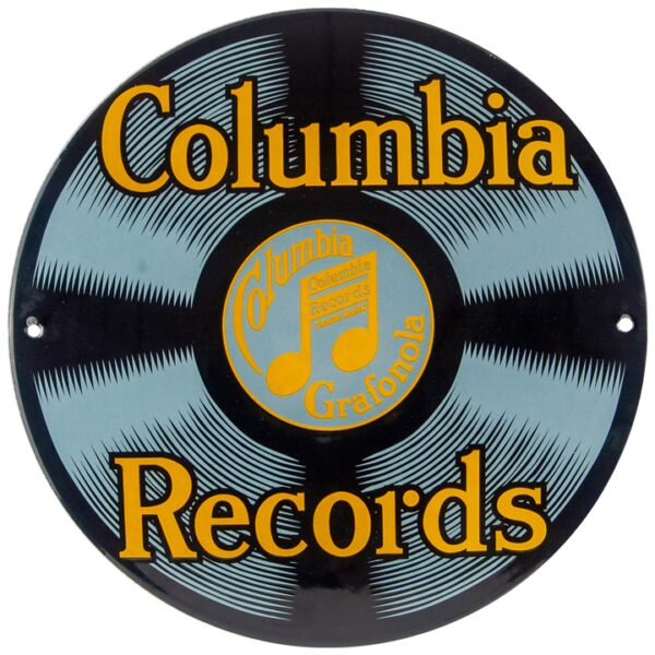 Plaque émaillée bombée diamètre 25 cm : COLUMBIA Records – Image 2