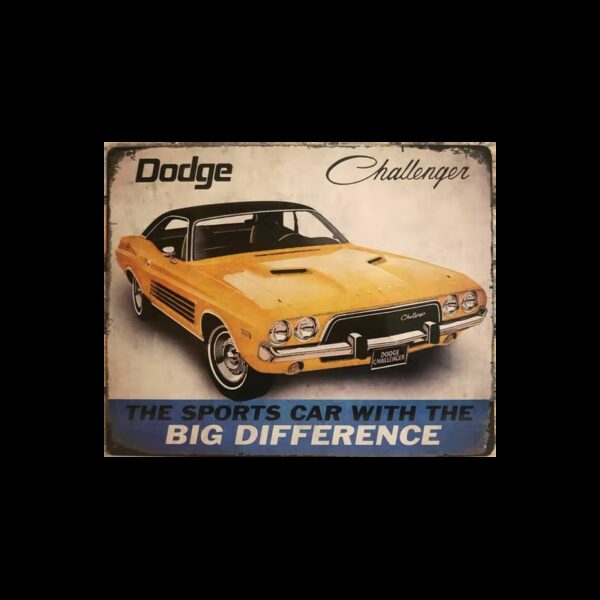 Plaque métal publicitaire 30x38 cm plate : DODGE CHALLENGER