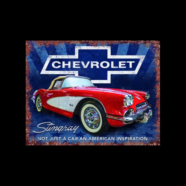 Plaque métal publicitaire 30 x 40 cm : Corvette stingray