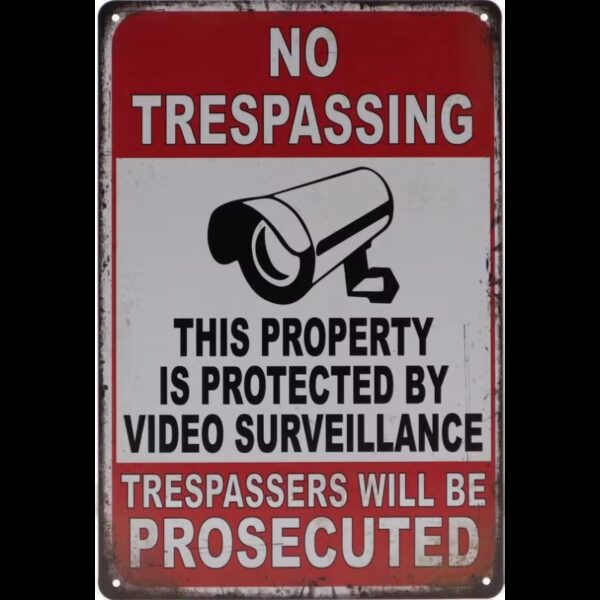 Plaque métal plate 20 x 30 cm : NO TRESPASSING